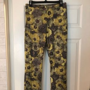 Yellow and Brown Floral Pants